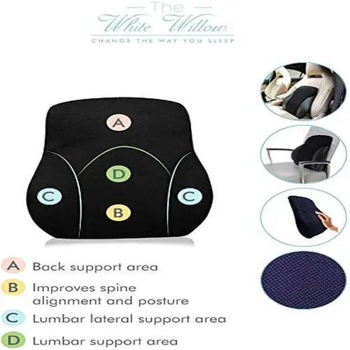 Lumbar Full Back Support Memory Foam Backrest Cushion - Back Support & Pain Relief