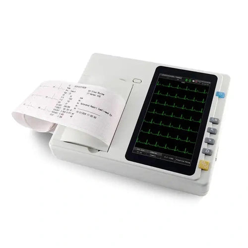 3 channel ecg machine 7 inch touch screen and 5 ecg paper rolls