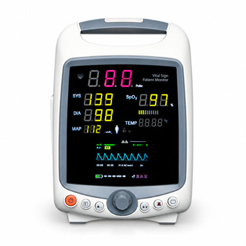 3 para bedside patient monitor with compact color display for monitoring nibp, spo2, pulse rate and temperature