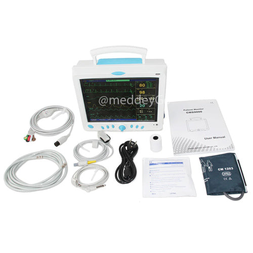 CMS6000 5 Para ICU CCU Vital Signs ECG,NIBP,SPO2,PR,TEMP 8Inch TFT color LCD