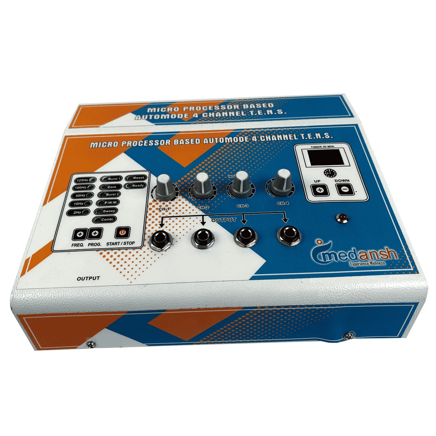 Medansh 4 CHANNEL Tens Machine LCD non-invasive low-risk nerve stimulation- reduce pain with 1 year warranty