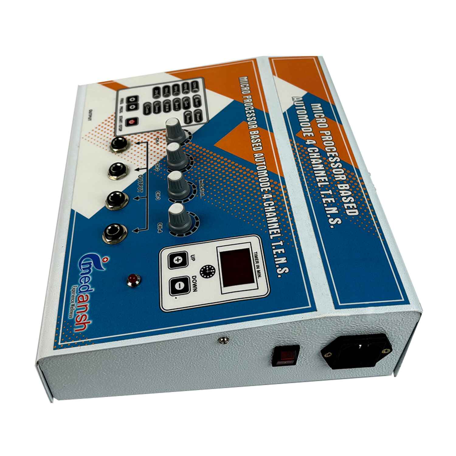 Medansh 4 CHANNEL Tens Machine LCD non-invasive low-risk nerve stimulation- reduce pain with 1 year warranty