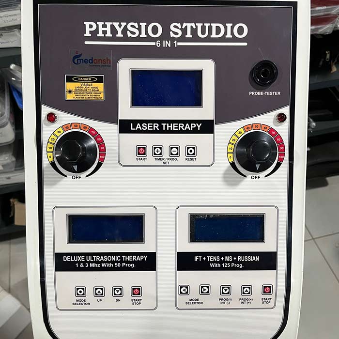 medansh Physio Studiio Machine 6 in 1 IFT MS TENS Russian Ultrasonic Laser Deep Heat with 1 year warranty