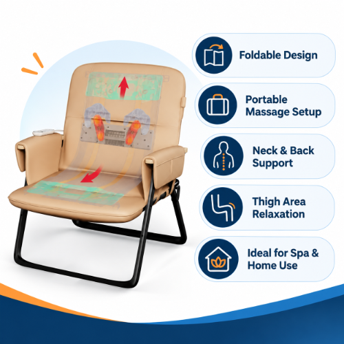 Samso foldable massage chair use cases for spa sessions, wellness studios, home relaxation and portable massage setups