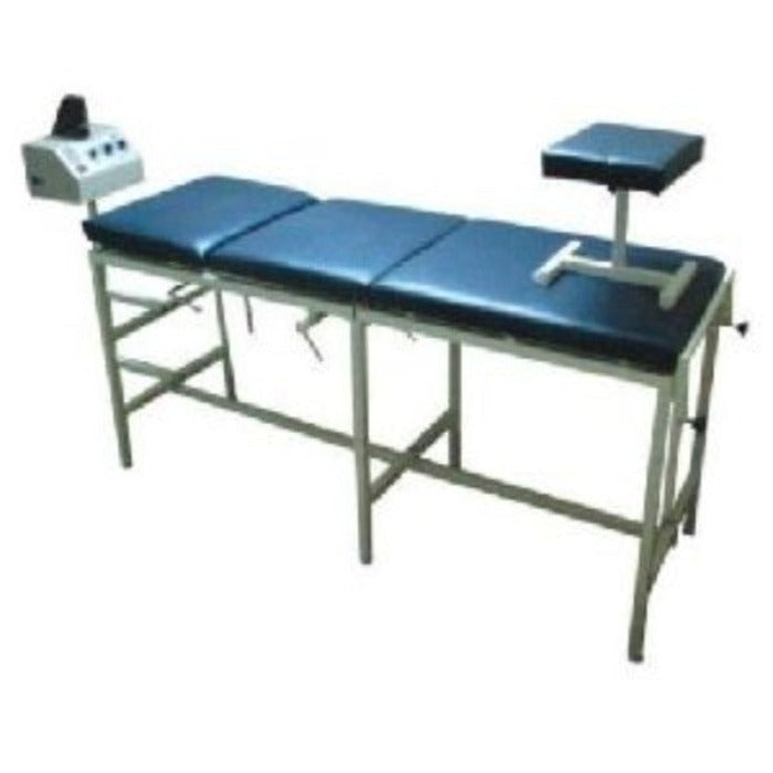 Digital cervical and lumbar traction machine with blue 3-fold treatment table
