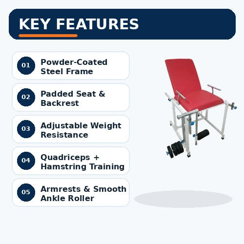 exercise quadriceps chair key features with adjustable resistance and leg support