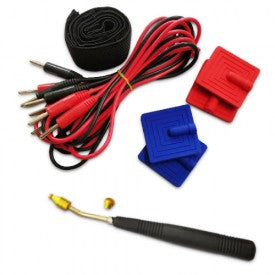 Medansh Portable Muscle Stimulator accessories Leads Pads 4 Leads 4 Pads with valcro & Pen compatible with Medansh Modalities