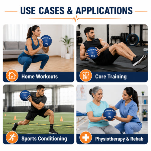 medicine ball use cases for home workouts core training sports conditioning and physiotherapy rehabilitation