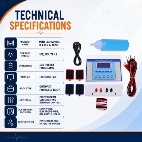 mini lcd combo ift ms tens machine technical specifications and accessories