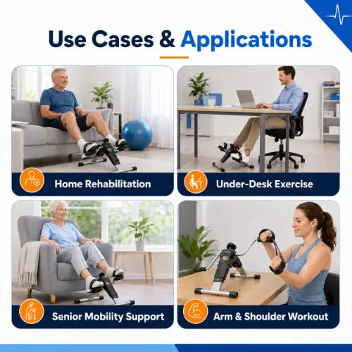 mini pedal exerciser use cases for home rehabilitation under desk exercise senior mobility and arm workouts