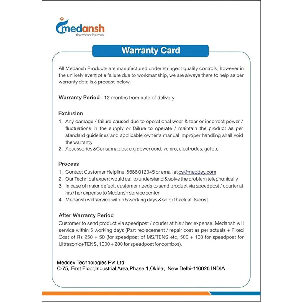 Medansh Portable Muscle Stimulator Electrotherapy device for muscle strengthening with 1 year warranty