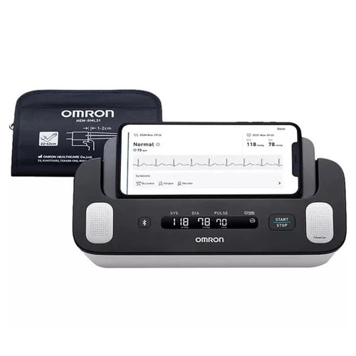 Omron HEM-7530T blood pressure and ECG monitor with smartphone ECG display
