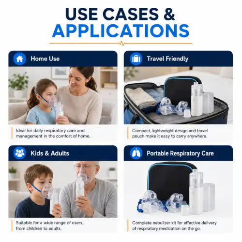 omron portable mesh nebulizer use cases for home use travel kids adults and respiratory care
