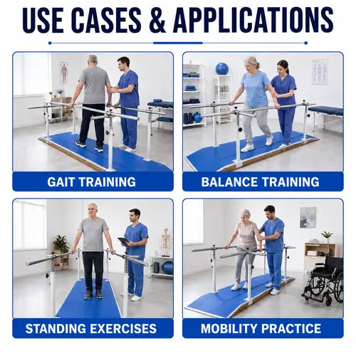 parallel bar system for gait training and physiotherapy rehabilitation