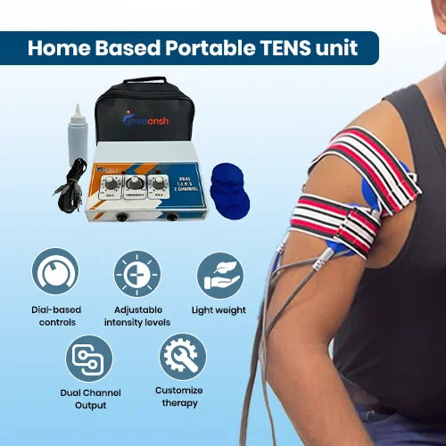 medansh portable tens 2 channel electrotherapy device for pain relief