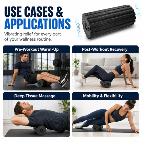 vibrating foam roller use cases for pre workout warm up post workout recovery deep tissue massage and mobility