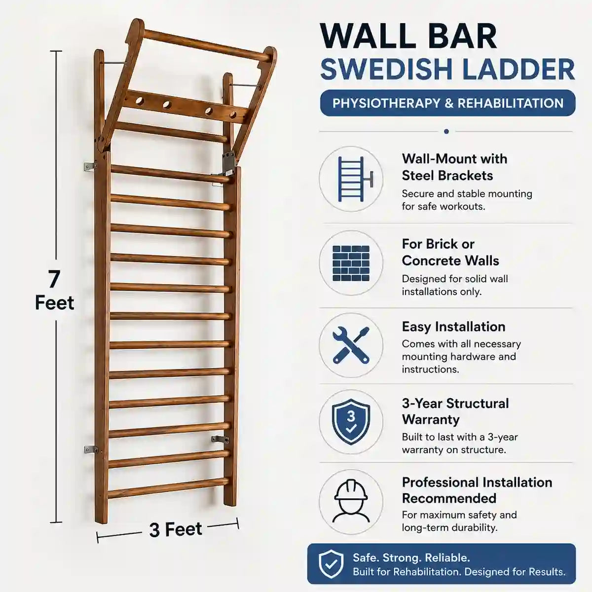 Wall bar Swedish ladder installation and safety guide – wall mounting hardware weight capacity