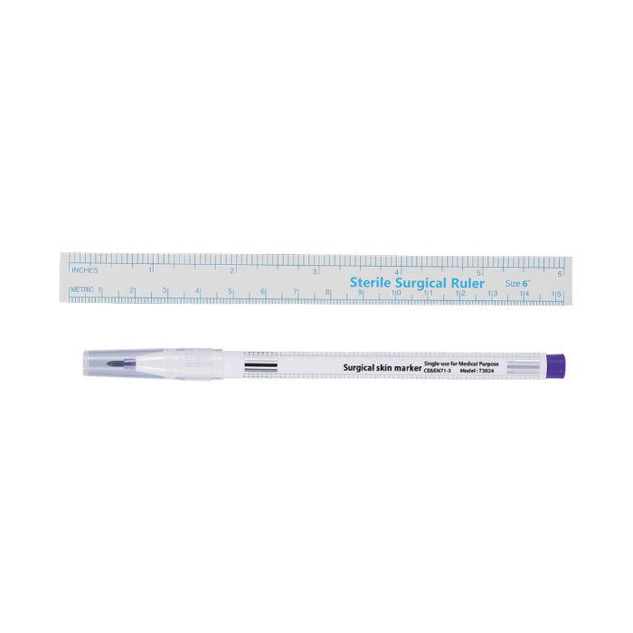 Medical Skin Marker Pen with Ruler- Pack of 10