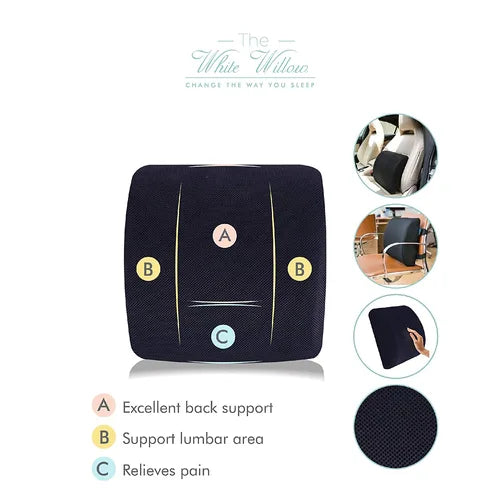 Ergonomic lumbar support cushion for lower back pain