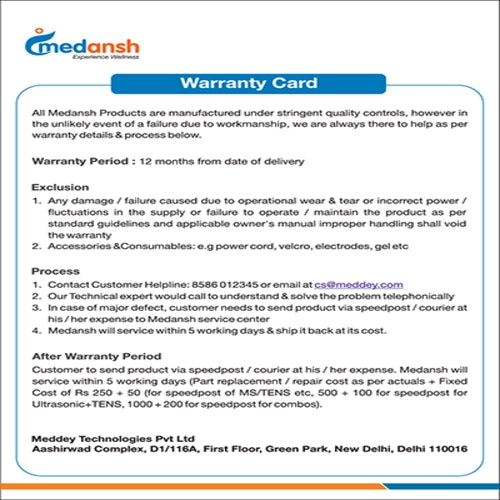 Medansh Ultrasonic LCD 27 Program 1MHz and 3MHz