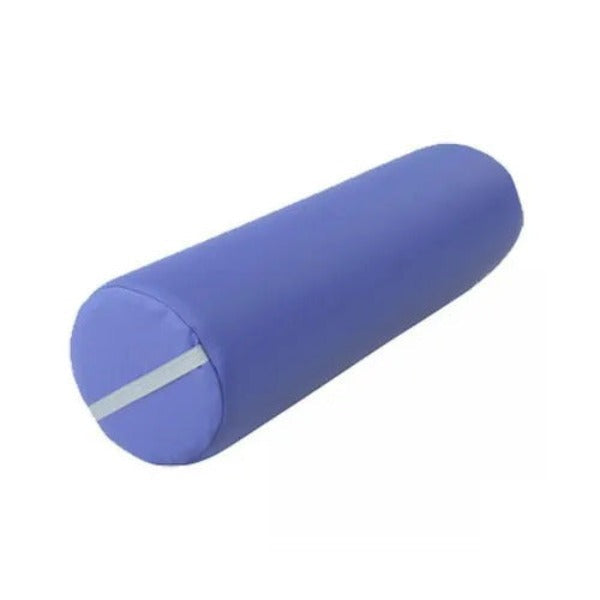 Bolster roller for physiotherapy, cylindrical foam roller shown for positioning support