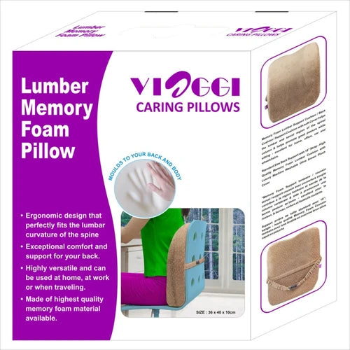 Memory Foam Lumbar Support Backrest for Posture Correction Back Pain Relief vy Viaggi