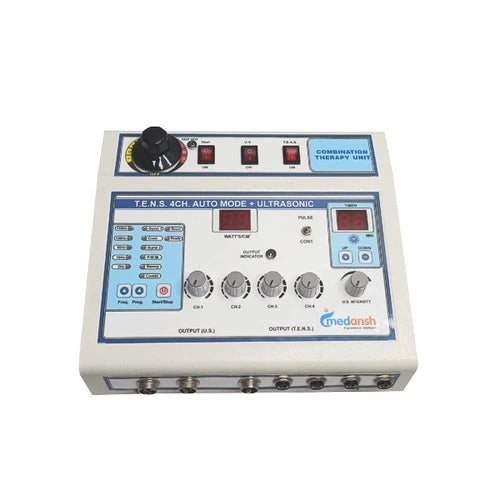 Medansh COMBINATION THERAPY 3 in 1 - TENS 4 Channel Ultrasonic and Deep Heat for Pain management