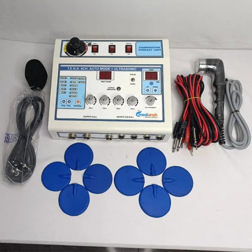 Medansh COMBINATION THERAPY 3 in 1 - TENS 4 Channel Ultrasonic and Deep Heat for Pain management