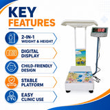 2 in 1 baby weight and height machine key features with digital display and stable platform