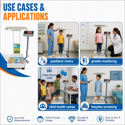 2 in 1 baby weight and height machine use cases for paediatric clinics growth monitoring child health camps and hospital screening