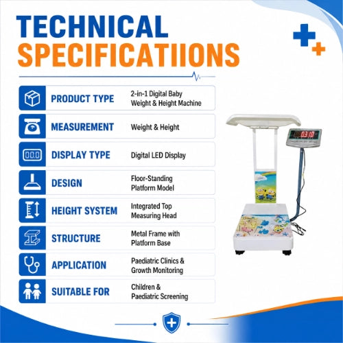2 in 1 digital baby weight and height machine technical specifications for paediatric clinics