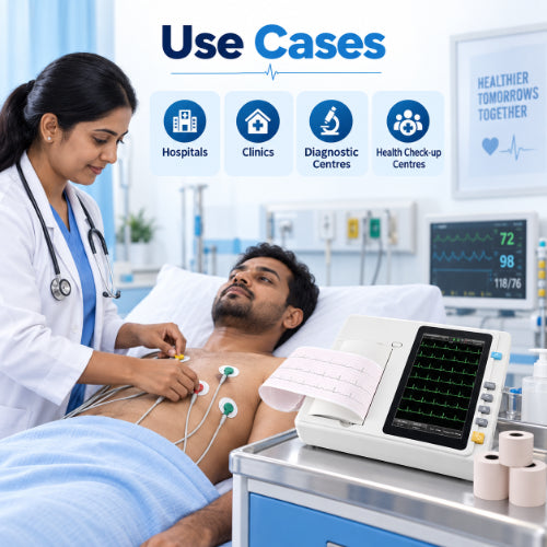 3 channel ecg machine use cases for hospitals, clinics, diagnostic centres and routine health check-up applications