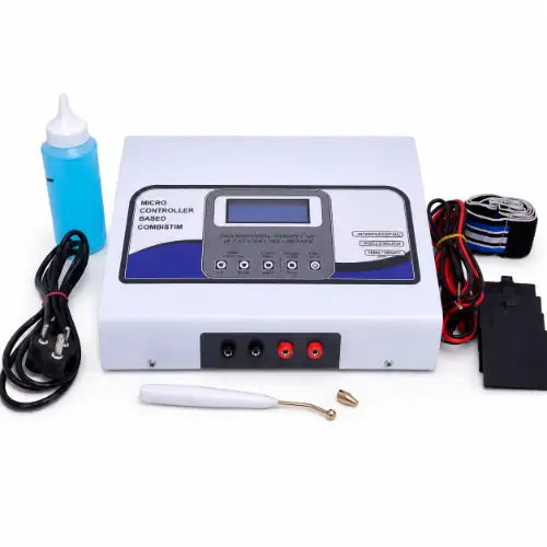 3 in 1 combination therapy unit with electrodes cables and therapy accessories