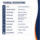 3d zero gravity massage chair technical specifications with 3d roller massage multiple auto modes and zero gravity recline