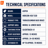 Aspen Horizon 456 TLSO Thoracolumbar Support specification 1
