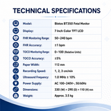 Bistos BT350 Fetal Monitor CTG Machine with 7 inch Screen LED Light Source specification