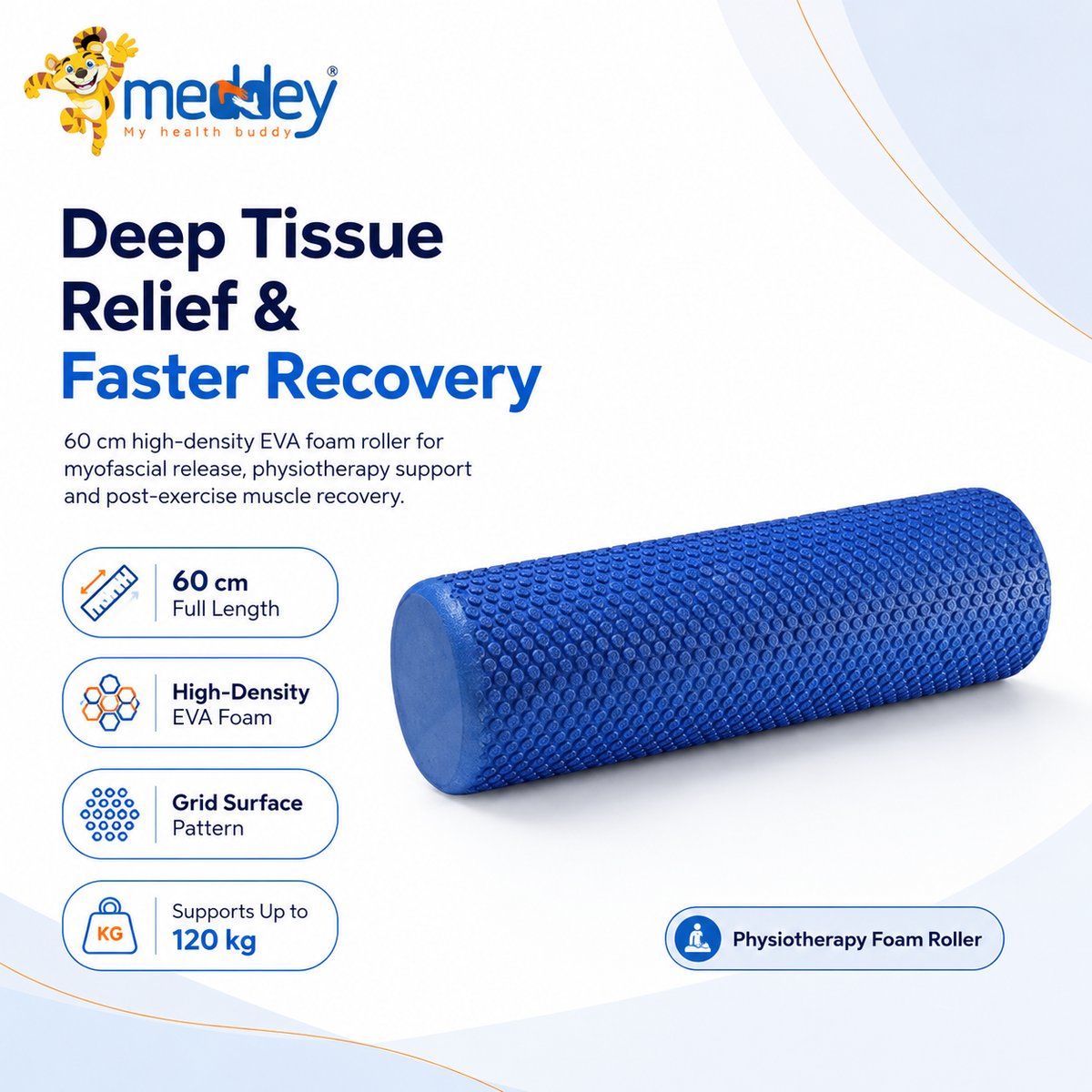 60 cm high-density EVA foam roller