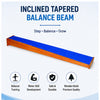 Inclined tapered wooden balance beam for balance training, motor skill development, rehabilitation and coordination exercises