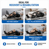 Knee CPM machine use cases for post-knee surgery, ACL and PCL reconstruction, ligament repair, flexibility and joint mobility rehabilitation