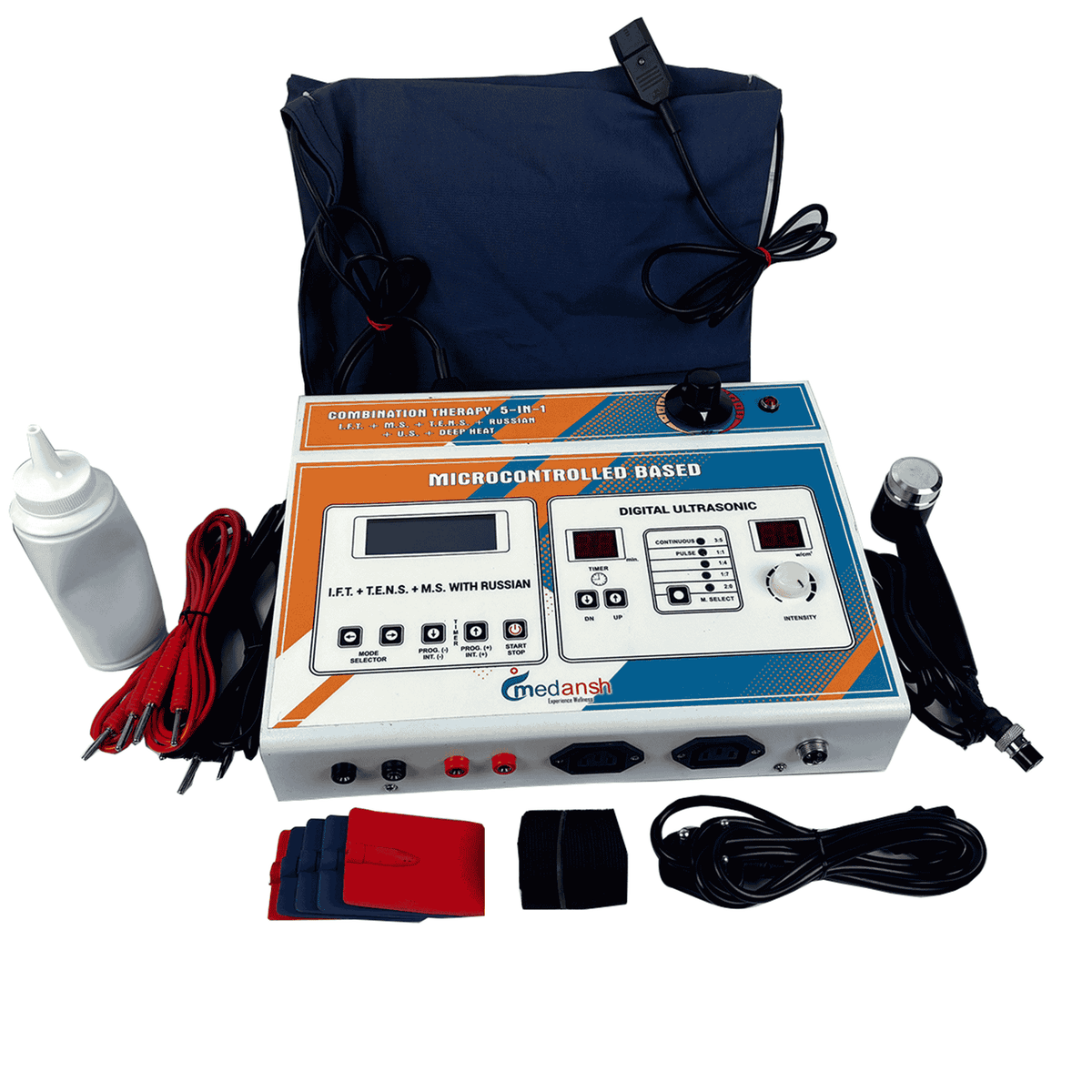 Medansh 5 in 1 IFT MS TENS Ultrasound Deep Heat LCD Combo Machine