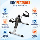 Medansh pedo cycle manual key features including low-impact exercise, dual arm and leg use, LCD display, adjustable resistance and portable design