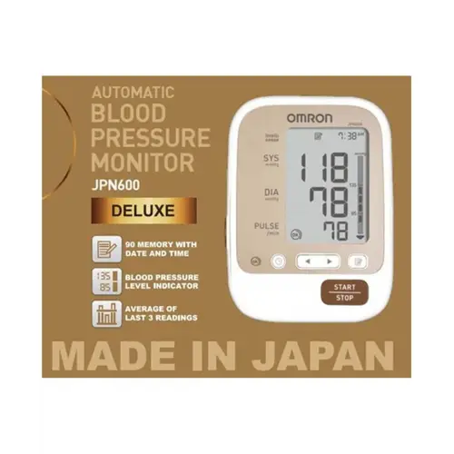 Omron JPN 600 Made in Japan with BP Level Indicator, Storage bag and 90 Memory