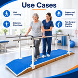 Parallel bar system use cases for gait training, balance exercises, supported standing and post-surgical mobility practice