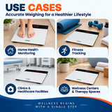 digital weighing scale for home, clinics and wellness centres with LED display uses