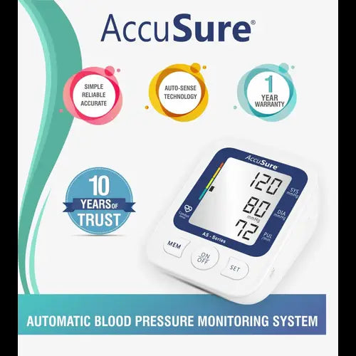 AccuSure AS automatic blood pressure monitor feature overview
