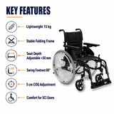 action 2ng wheelchair key features with lightweight folding frame adjustable seat depth and cog adjustment