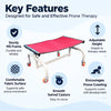adjustable prone crawler key features including sturdy ms frame, adjustable height, comfortable fabric surface and smooth swivel castors
