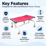 adjustable prone crawler key features including sturdy ms frame, adjustable height, comfortable fabric surface and smooth swivel castors