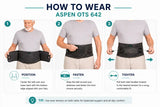 How to wear and tighten Aspen OTS 642 lumbar support belt