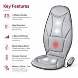 beurer mg155 seat massager key features with 4 shiatsu nodes heat function 3 speed settings and neck back relief